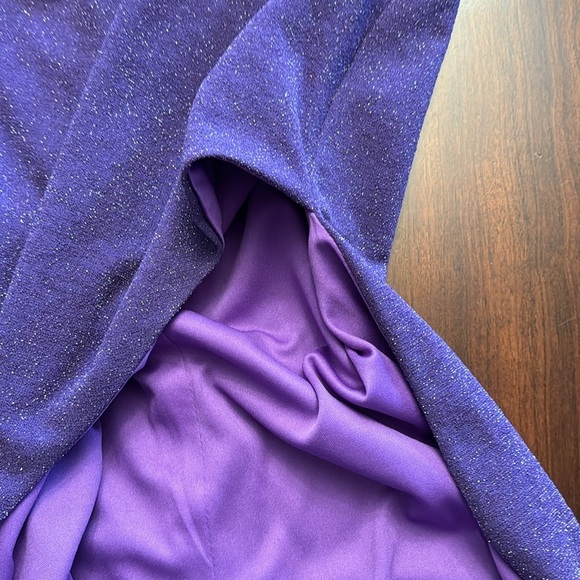 BerlinNova NWT Prom Purple Evening Metallic High Slit Mermaid Dress - Picture 10 of 12